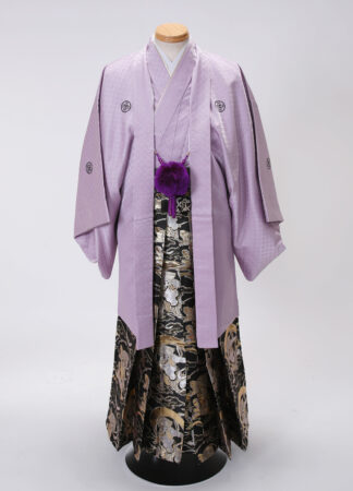 紋付袴：紫・ラベンダー・菱形＜55,000円＞
